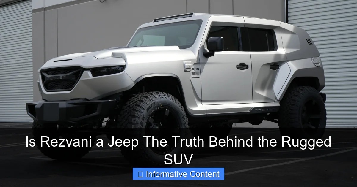 Is Rezvani a Jeep The Truth Behind the Rugged SUV