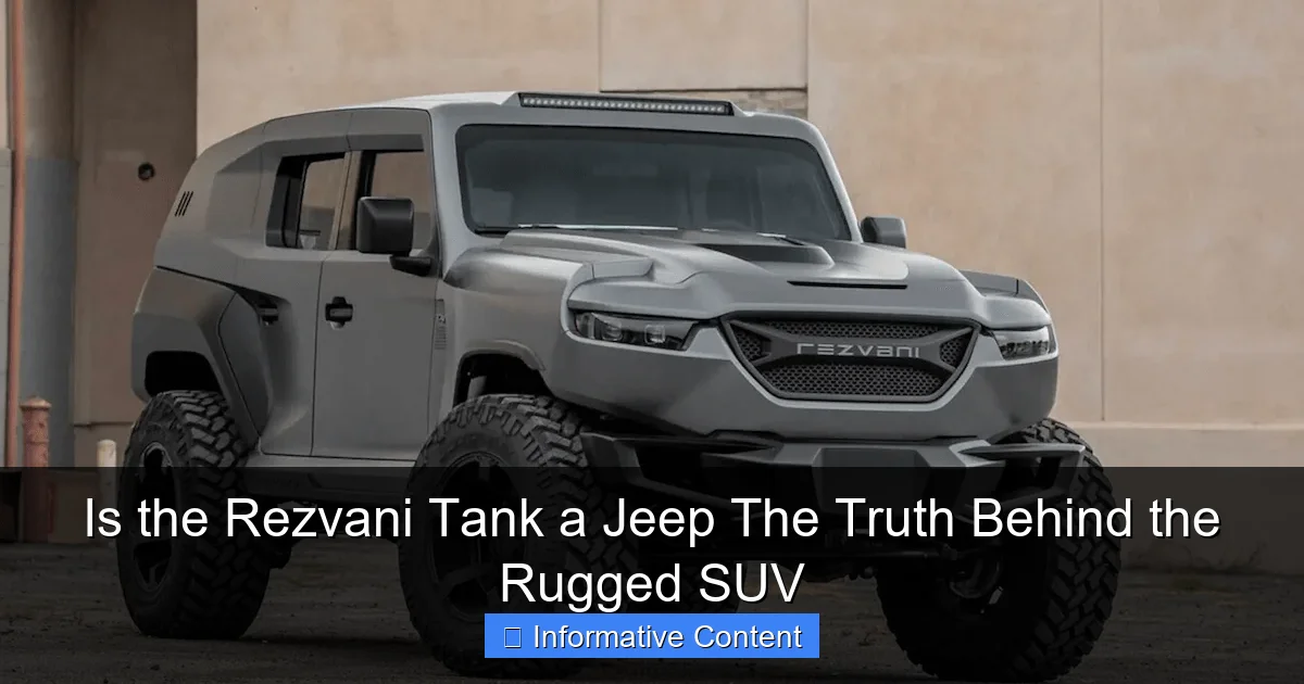 Is the Rezvani Tank a Jeep The Truth Behind the Rugged SUV