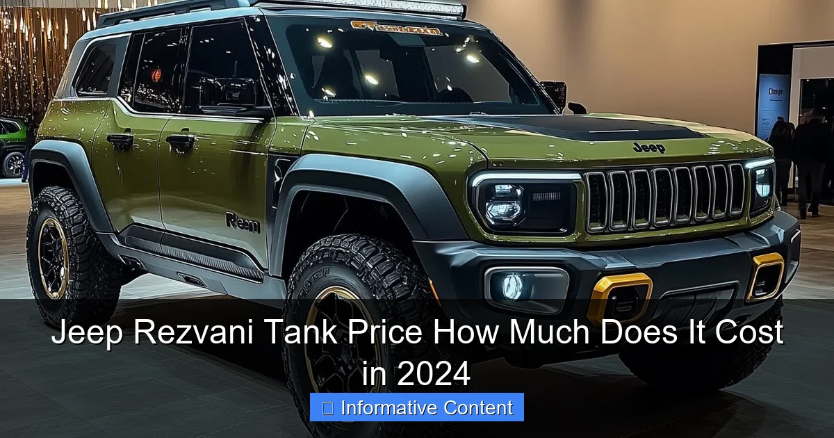 Jeep Rezvani Tank Price How Much Does It Cost in 2024
