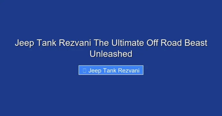 Jeep Tank Rezvani The Ultimate Off Road Beast Unleashed