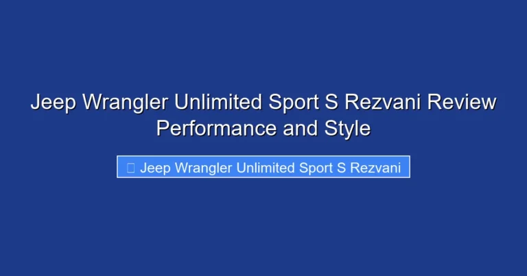 Jeep Wrangler Unlimited Sport S Rezvani Review Performance and Style