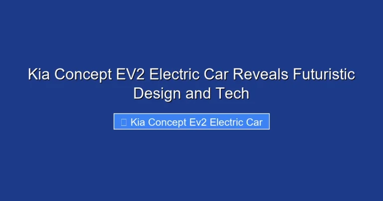 Kia Concept EV2 Electric Car Reveals Futuristic Design and Tech