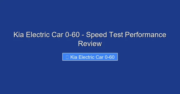 Kia Electric Car 0-60 - Speed Test Performance Review