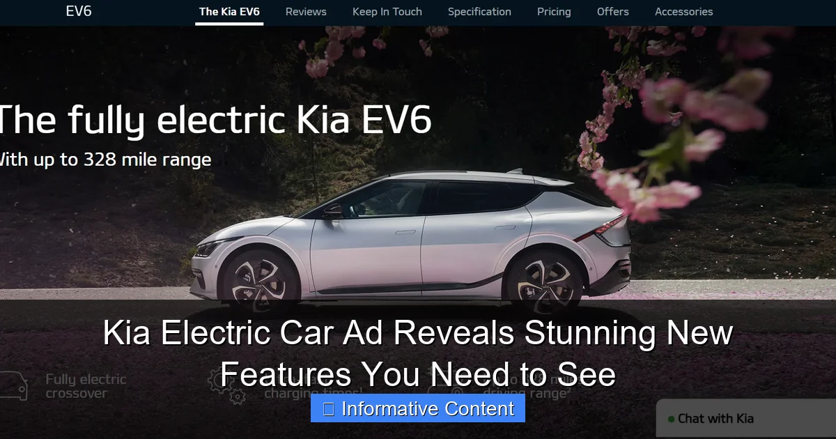 Kia Electric Car Ad Reveals Stunning New Features You Need to See