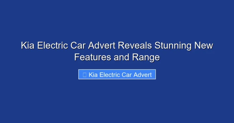 Kia Electric Car Advert Reveals Stunning New Features and Range