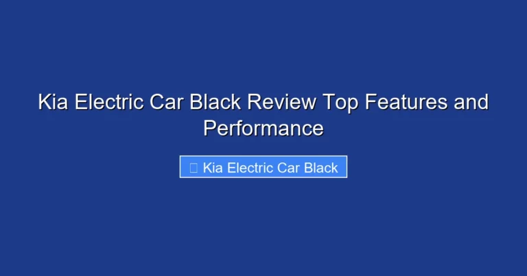 Kia Electric Car Black Review Top Features and Performance