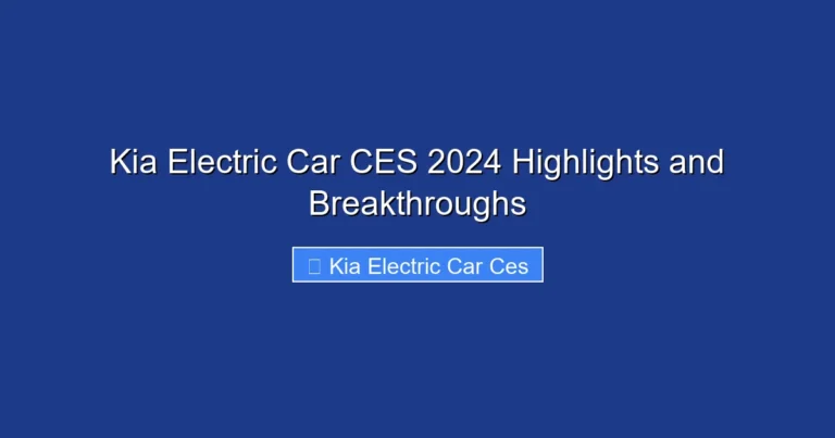 Kia Electric Car CES 2024 Highlights and Breakthroughs