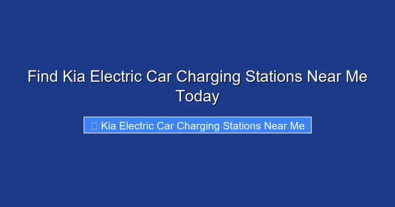 Find Kia Electric Car Charging Stations Near Me Today