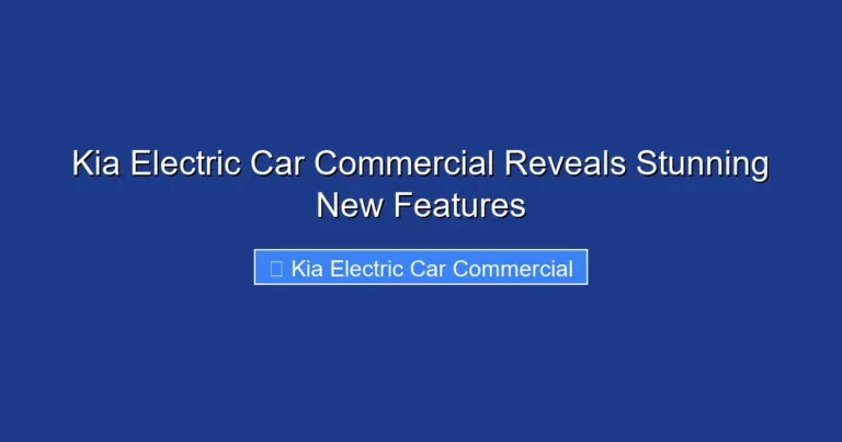 Kia Electric Car Commercial Reveals Stunning New Features