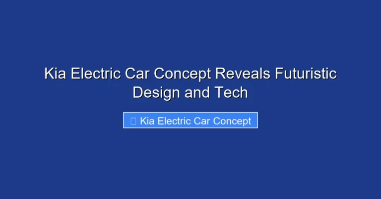 Kia Electric Car Concept Reveals Futuristic Design and Tech