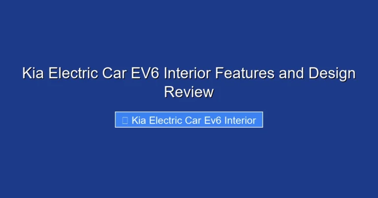 Kia Electric Car EV6 Interior Features and Design Review
