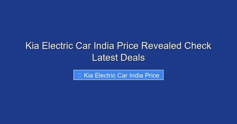 Kia Electric Car India Price Revealed Check Latest Deals