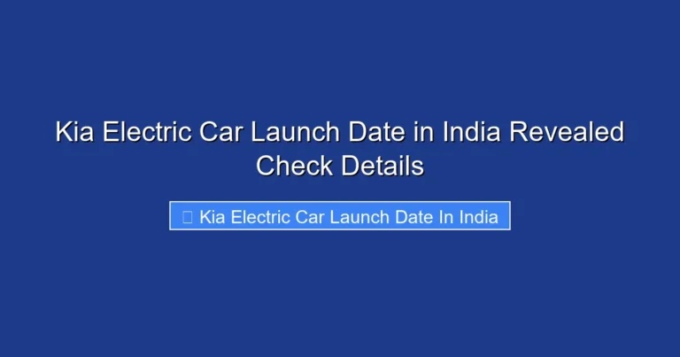 Kia Electric Car Launch Date in India Revealed Check Details