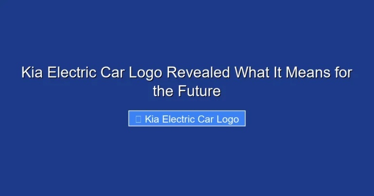 Kia Electric Car Logo Revealed What It Means for the Future