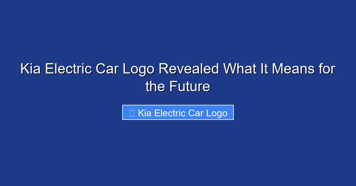 Kia Electric Car Logo Revealed What It Means for the Future