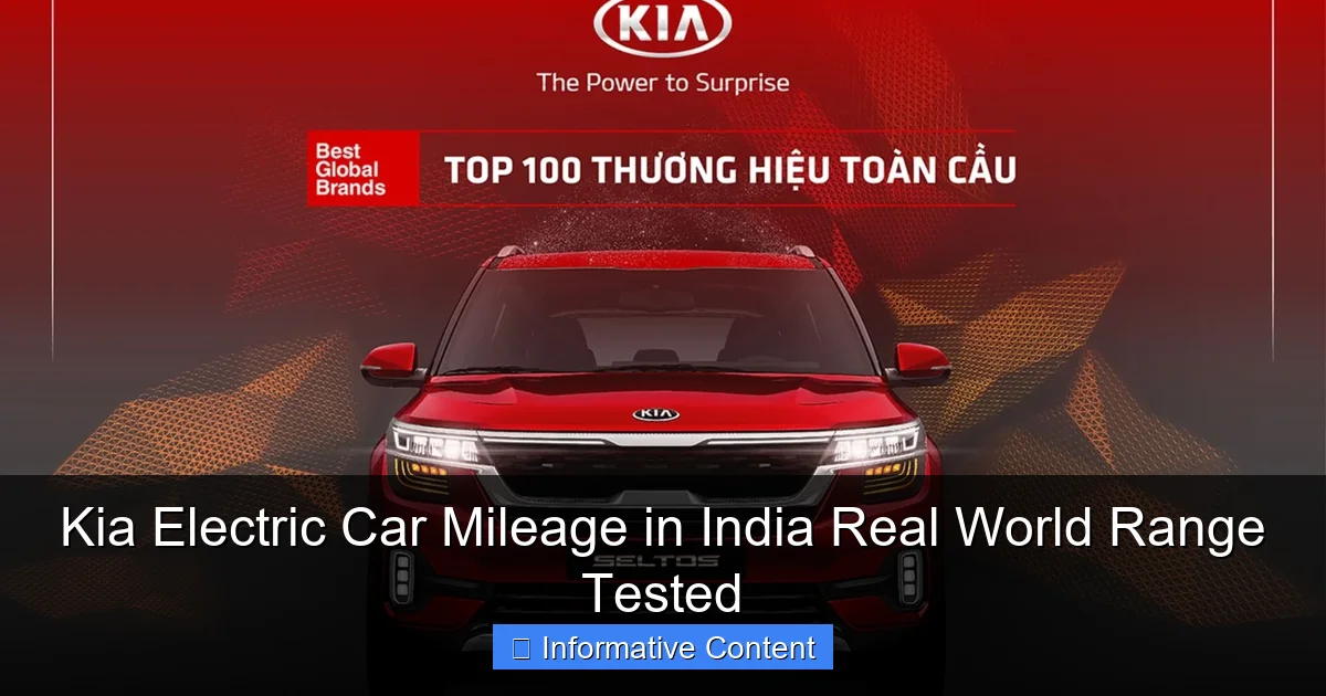 Kia Electric Car Mileage in India Real World Range Tested