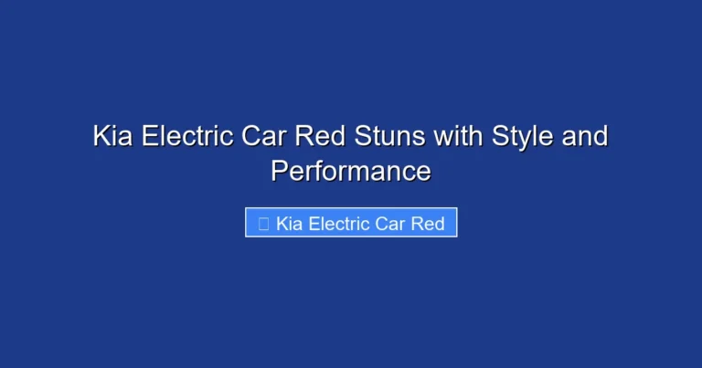 Kia Electric Car Red Stuns with Style and Performance