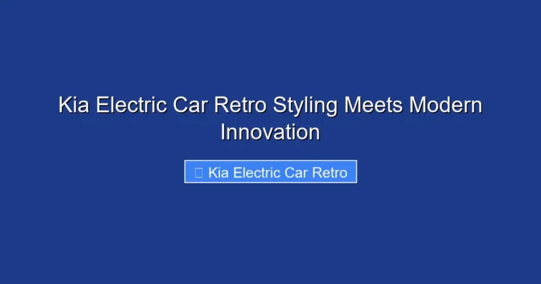 Kia Electric Car Retro Styling Meets Modern Innovation