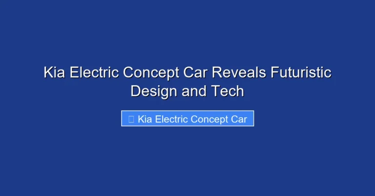 Kia Electric Concept Car Reveals Futuristic Design and Tech