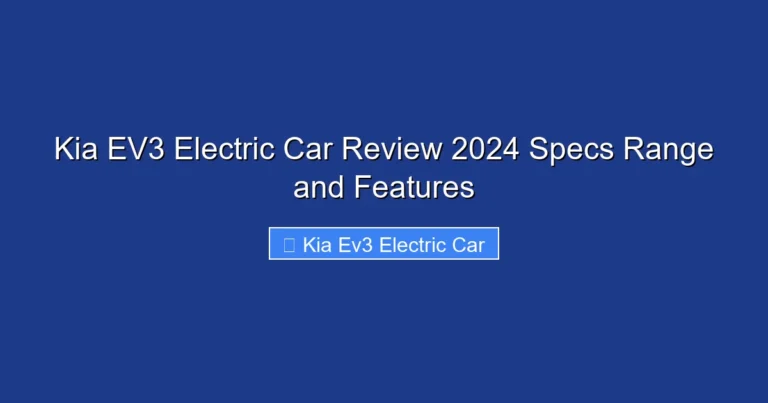 Kia EV3 Electric Car Review 2024 Specs Range and Features