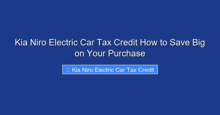 Kia Niro Electric Car Tax Credit How to Save Big on Your Purchase