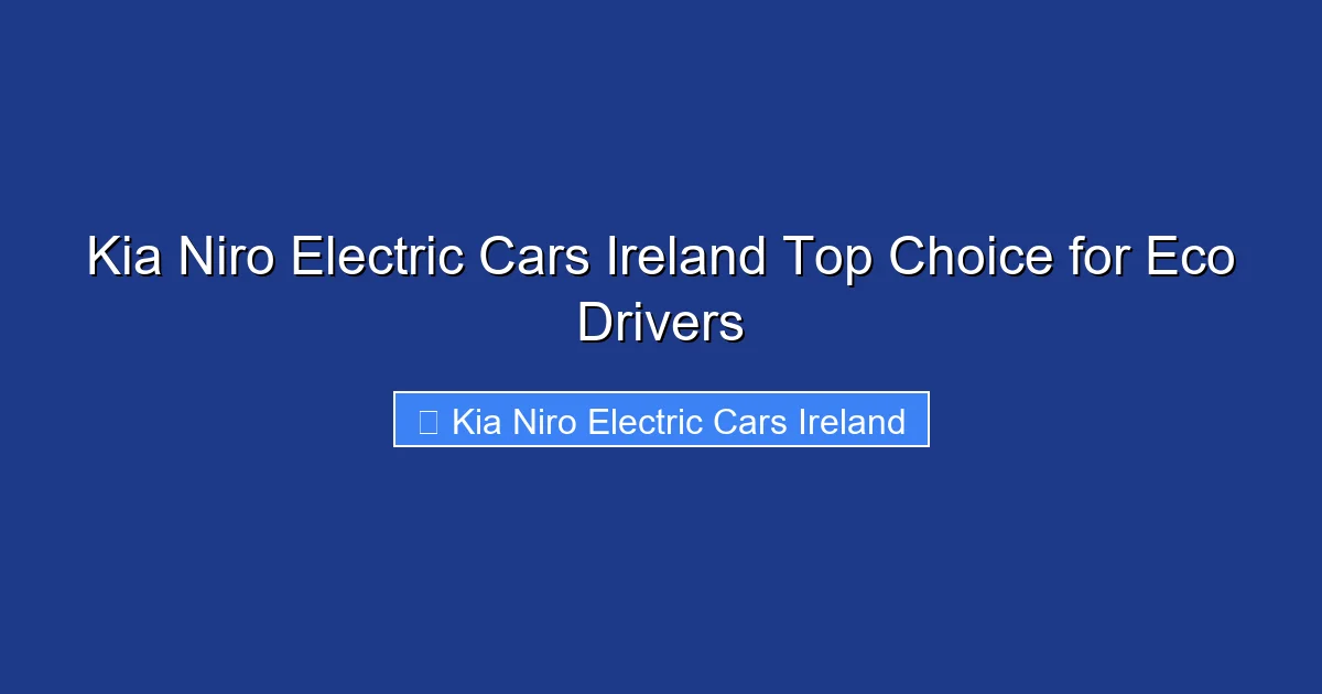 Kia Niro Electric Cars Ireland Top Choice for Eco Drivers