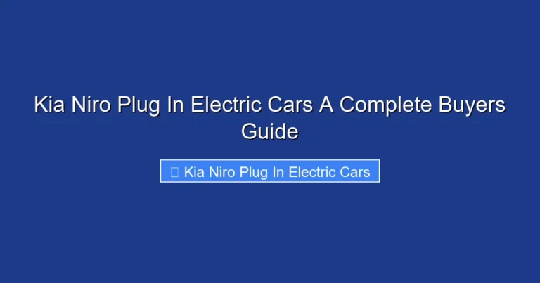 Kia Niro Plug In Electric Cars A Complete Buyers Guide
