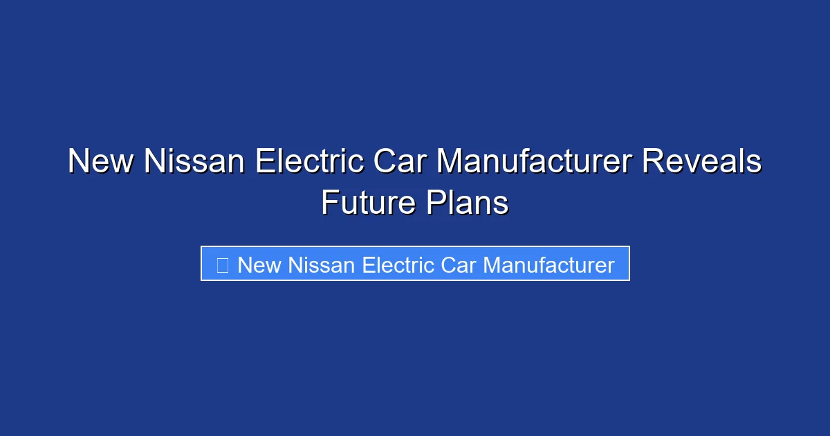 New Nissan Electric Car Manufacturer Reveals Future Plans
