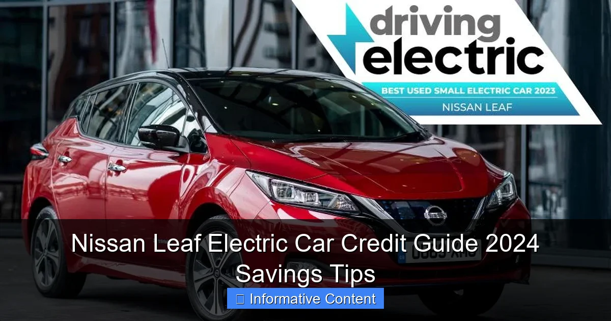 Nissan Leaf Electric Car Credit Guide 2024 Savings Tips