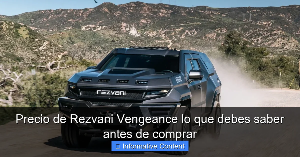 Precio de Rezvani Vengeance lo que debes saber antes de comprar