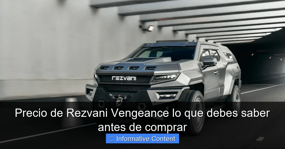 Precio de Rezvani Vengeance lo que debes saber antes de comprar