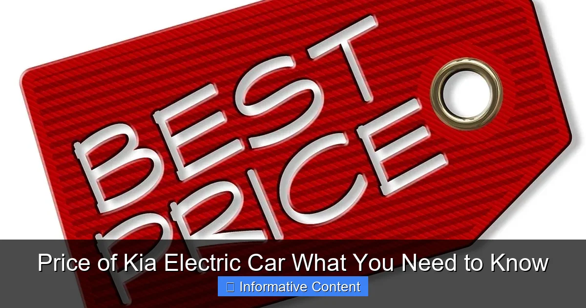 Price of Kia Electric Car What You Need to Know