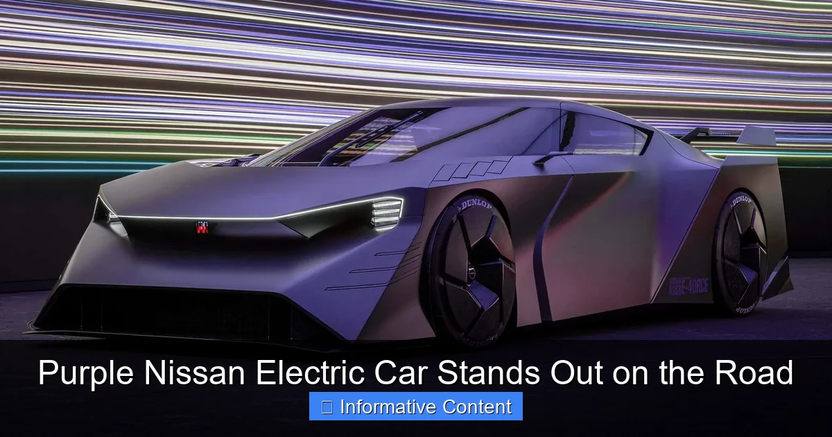 Purple Nissan Electric Car Stands Out on the Road