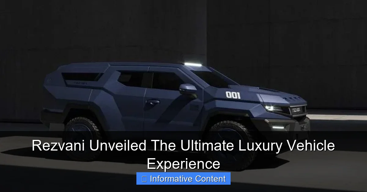 Rezvani Unveiled The Ultimate Luxury Vehicle Experience