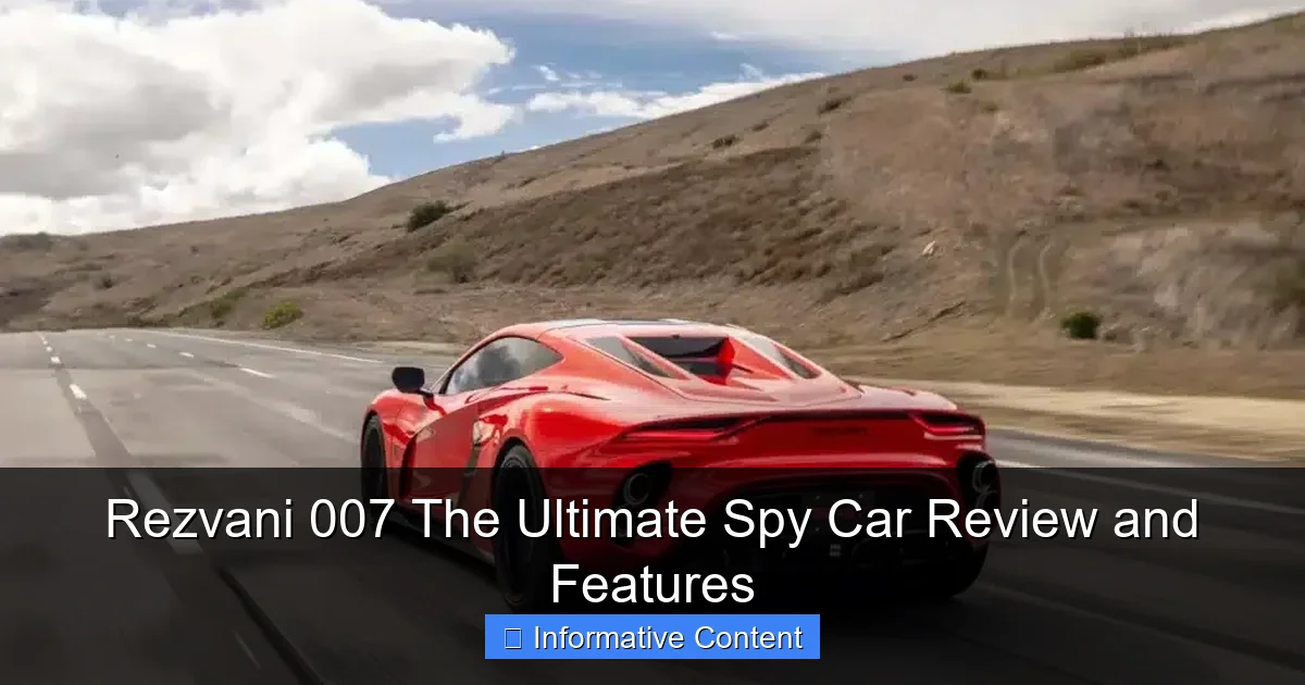 Rezvani 007 The Ultimate Spy Car Review and Features