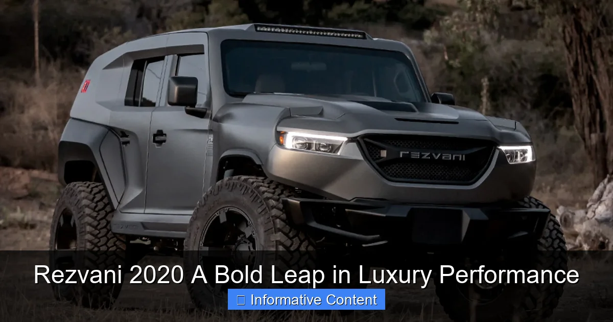 Rezvani 2020 A Bold Leap in Luxury Performance