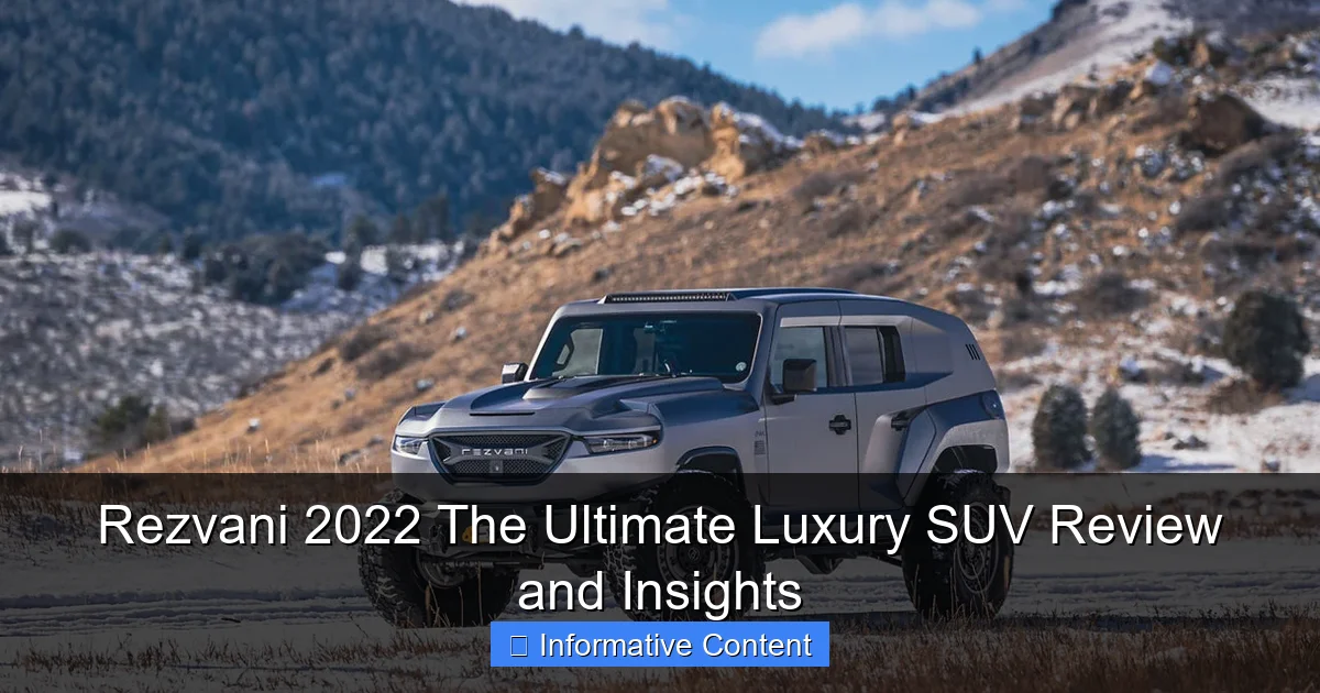 Rezvani 2022 The Ultimate Luxury SUV Review and Insights