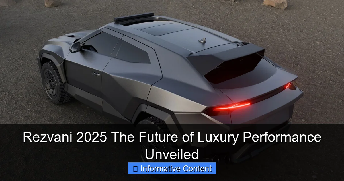 Rezvani 2025 The Future of Luxury Performance Unveiled