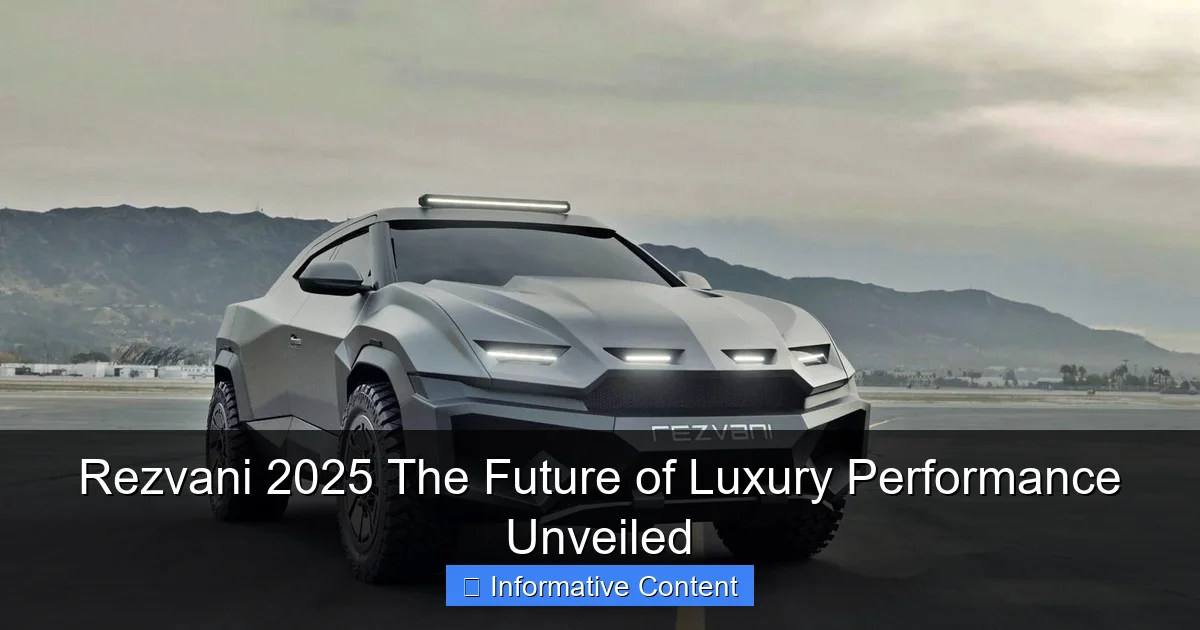 Rezvani 2025 The Future of Luxury Performance Unveiled