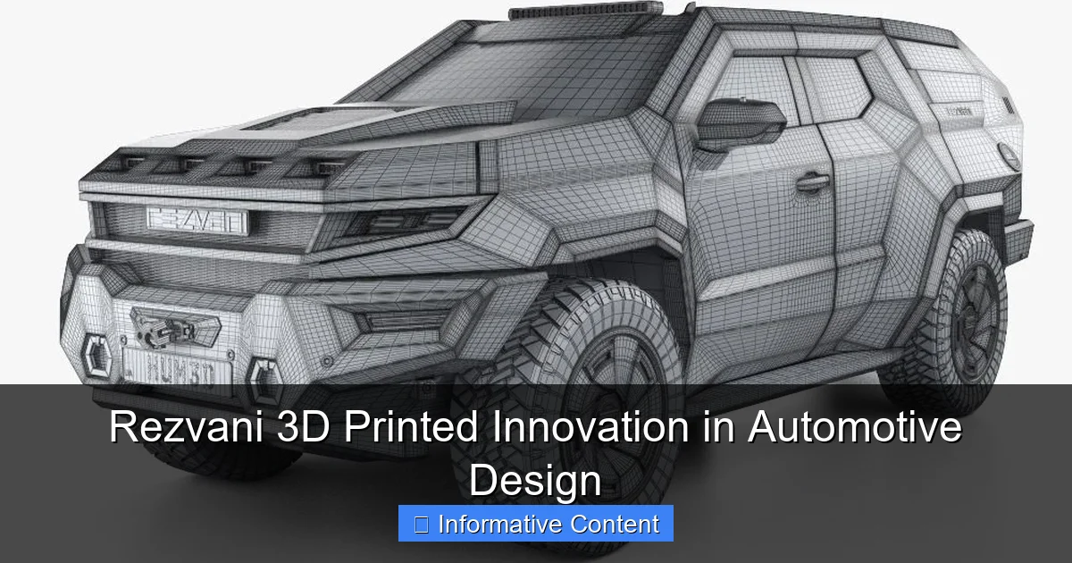Rezvani 3D Printed Innovation in Automotive Design