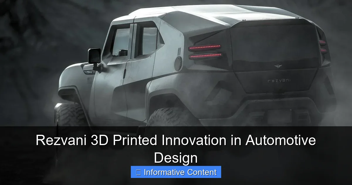 Rezvani 3D Printed Innovation in Automotive Design