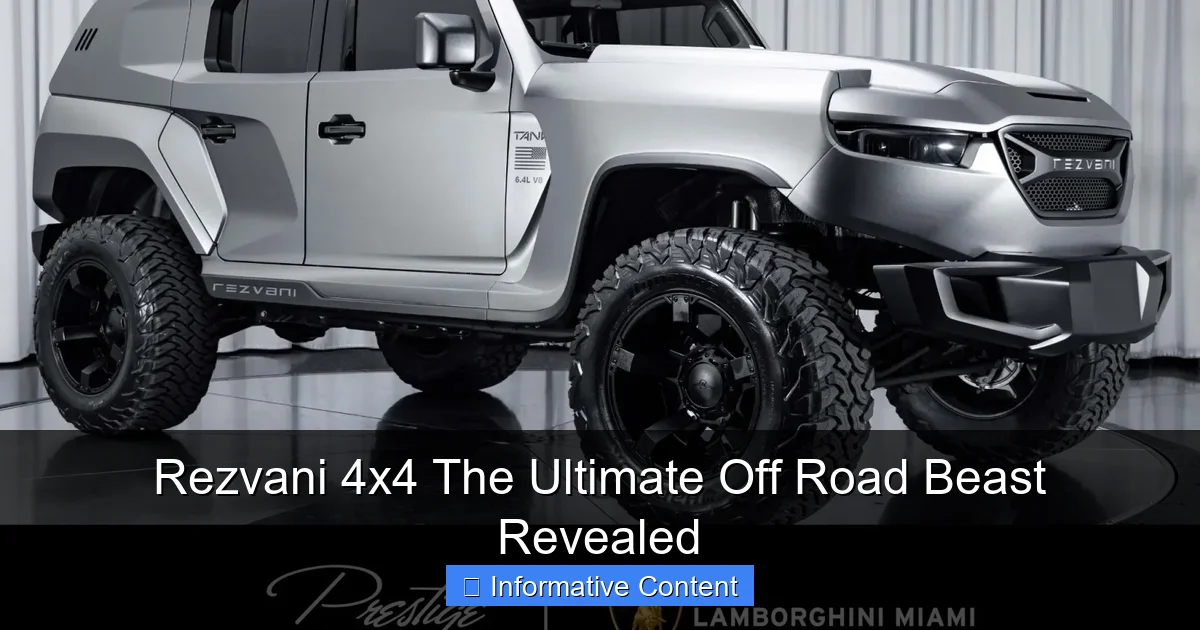 Rezvani 4x4 The Ultimate Off Road Beast Revealed