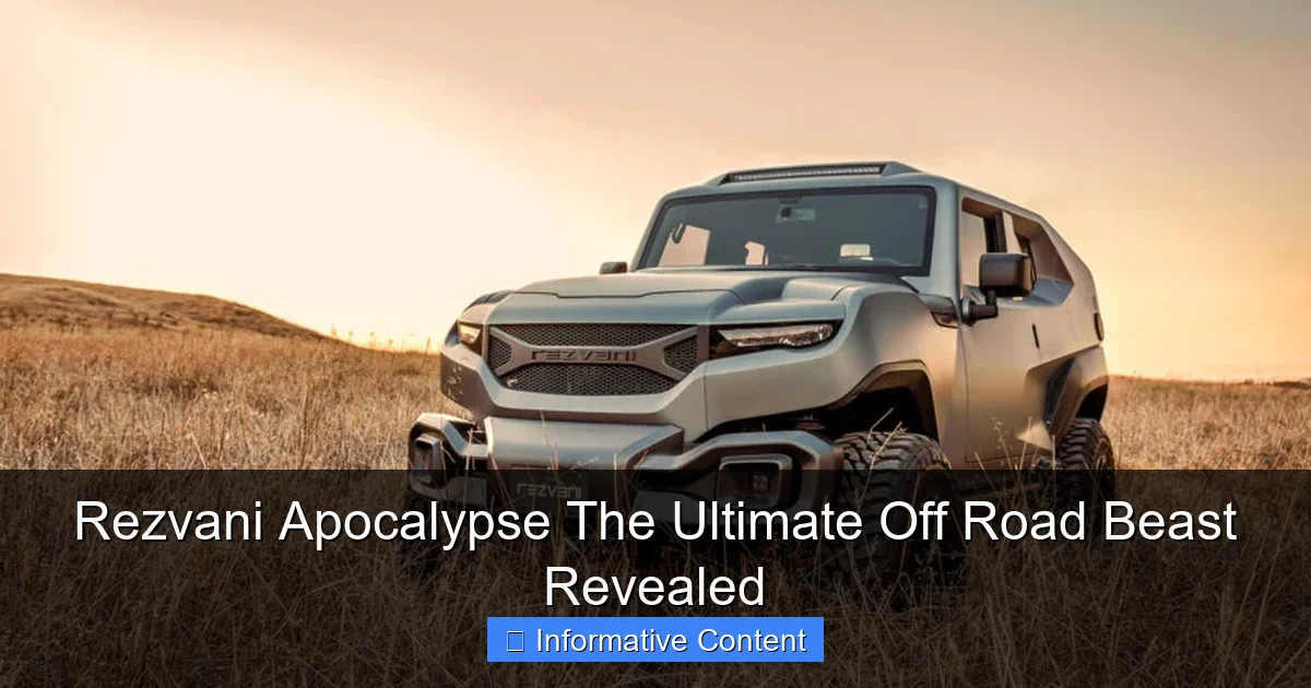Rezvani Apocalypse The Ultimate Off Road Beast Revealed