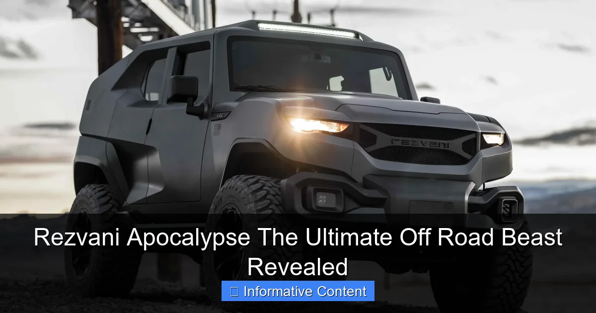 Rezvani Apocalypse The Ultimate Off Road Beast Revealed