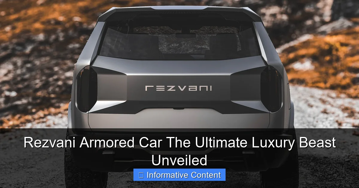 Rezvani Armored Car The Ultimate Luxury Beast Unveiled