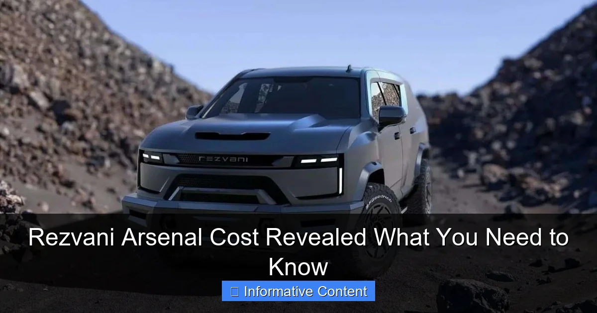 Rezvani Arsenal Cost Revealed What You Need to Know