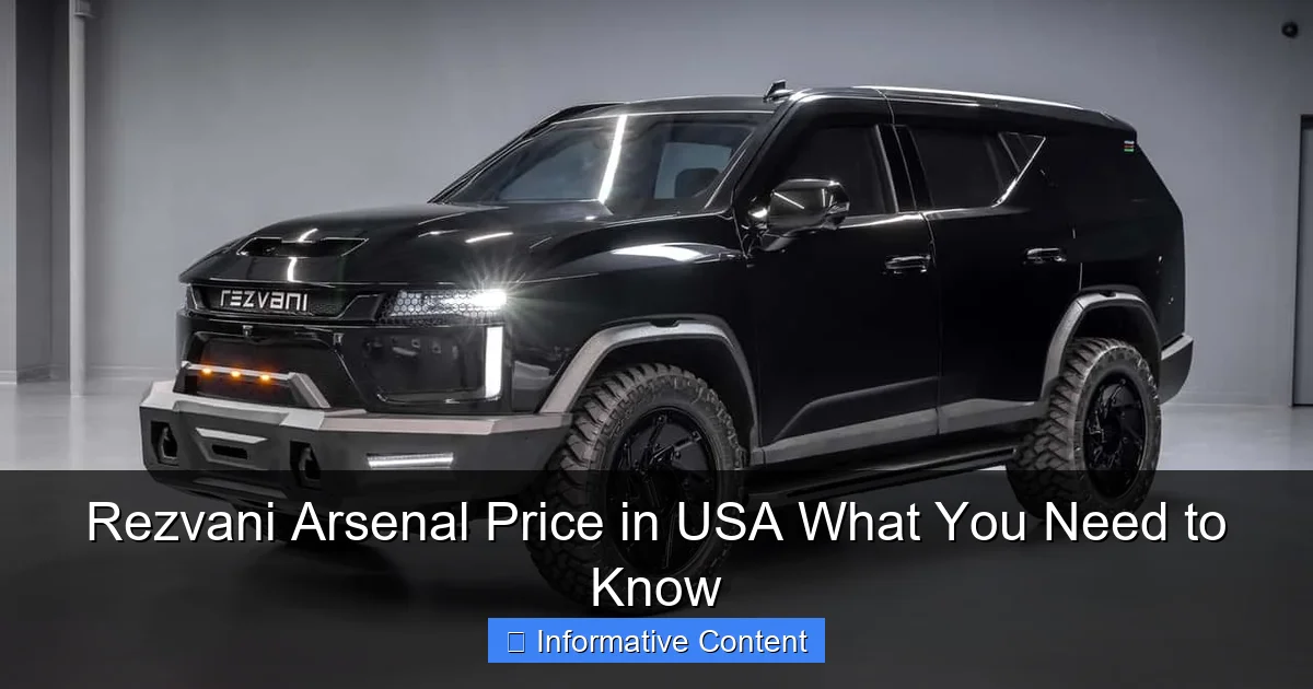 Rezvani Arsenal Price in USA What You Need to Know