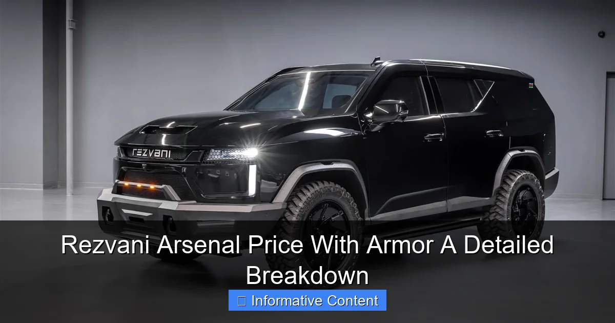 Rezvani Arsenal Price With Armor A Detailed Breakdown