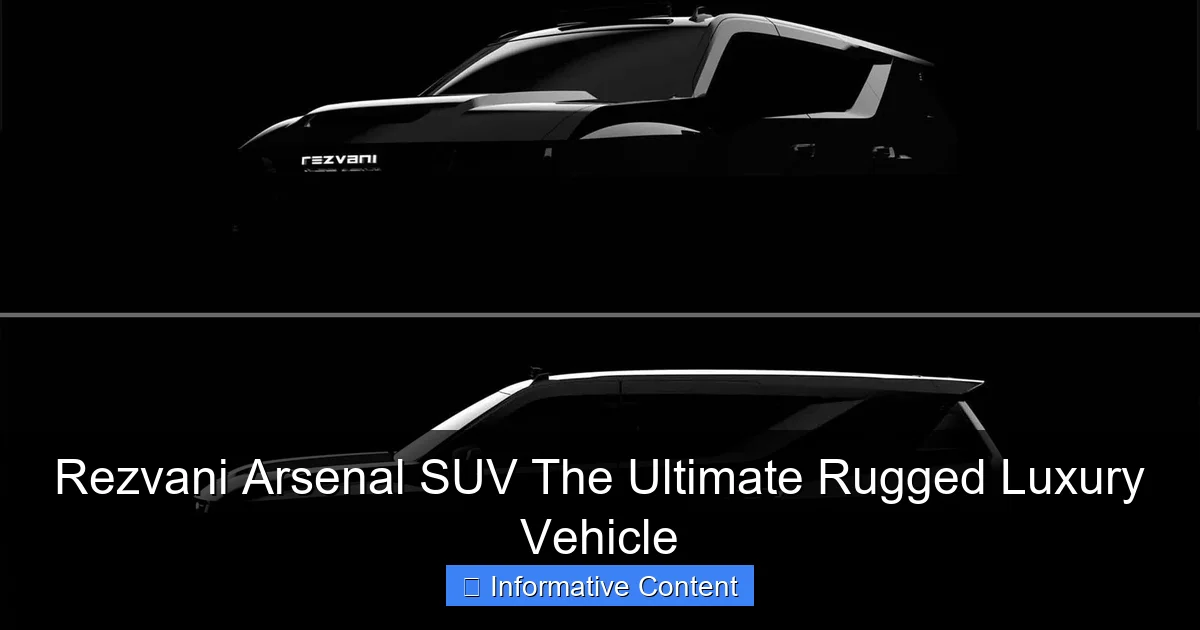 Rezvani Arsenal SUV The Ultimate Rugged Luxury Vehicle