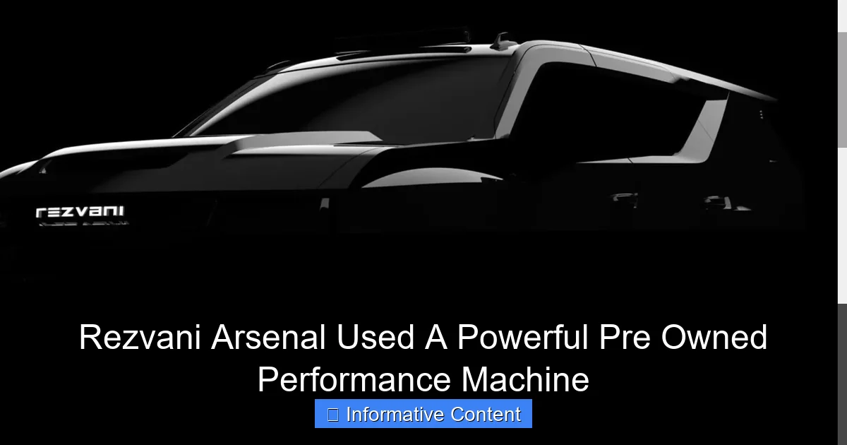 Rezvani Arsenal Used A Powerful Pre Owned Performance Machine